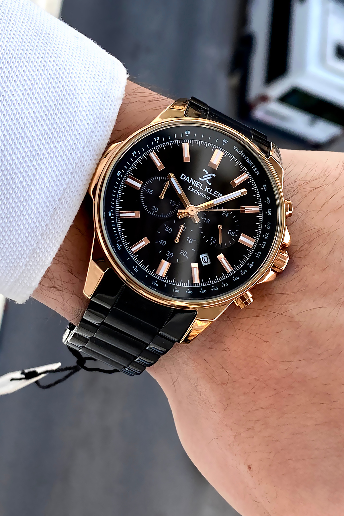 Daniel Klein %100 Orijinal Siyah Çelik Kordon Bileklik Hediyeli Tüm Fonksiyonları Aktif Erkek Kol Saati - Görsel 3