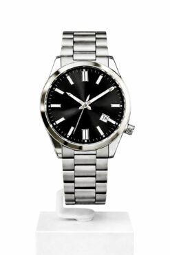 Eloura Accessories Erkek Siyah Kadran Lüks Çelik Kordon Kol Saati – Şık & Günlük Saat