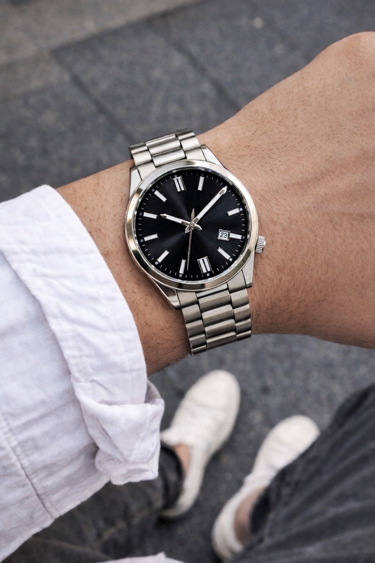 Eloura Accessories Erkek Siyah Kadran Lüks Çelik Kordon Kol Saati – Şık & Günlük Saat - Görsel 2