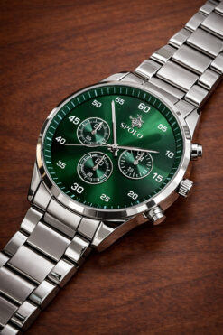 S.POLO Marka Yeşil kadran Orijinal Erkek Kol Saati Bileklik Hediyeli