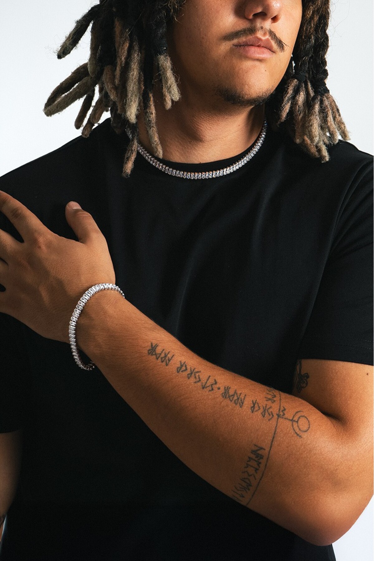 Crupt Studio 7mm Baguette Tennis Chain Erkek Bileklik KA1388GM - Görsel 3