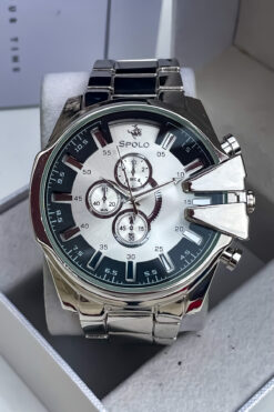 S.POLO Yeni Sezon gümüş Renk Çelik Kordon Erkek Kol Saati Bileklik Hediyeli Babalar Günü Hediyesi