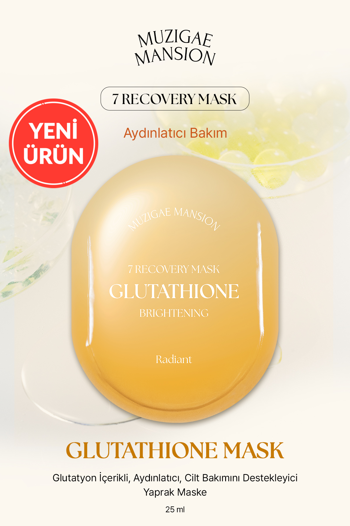 Muzigae Mansion Aydınlatıcı Glutathione Özlü Yaprak Maske 7 Recovery Maskpack (Glutathione Mask)