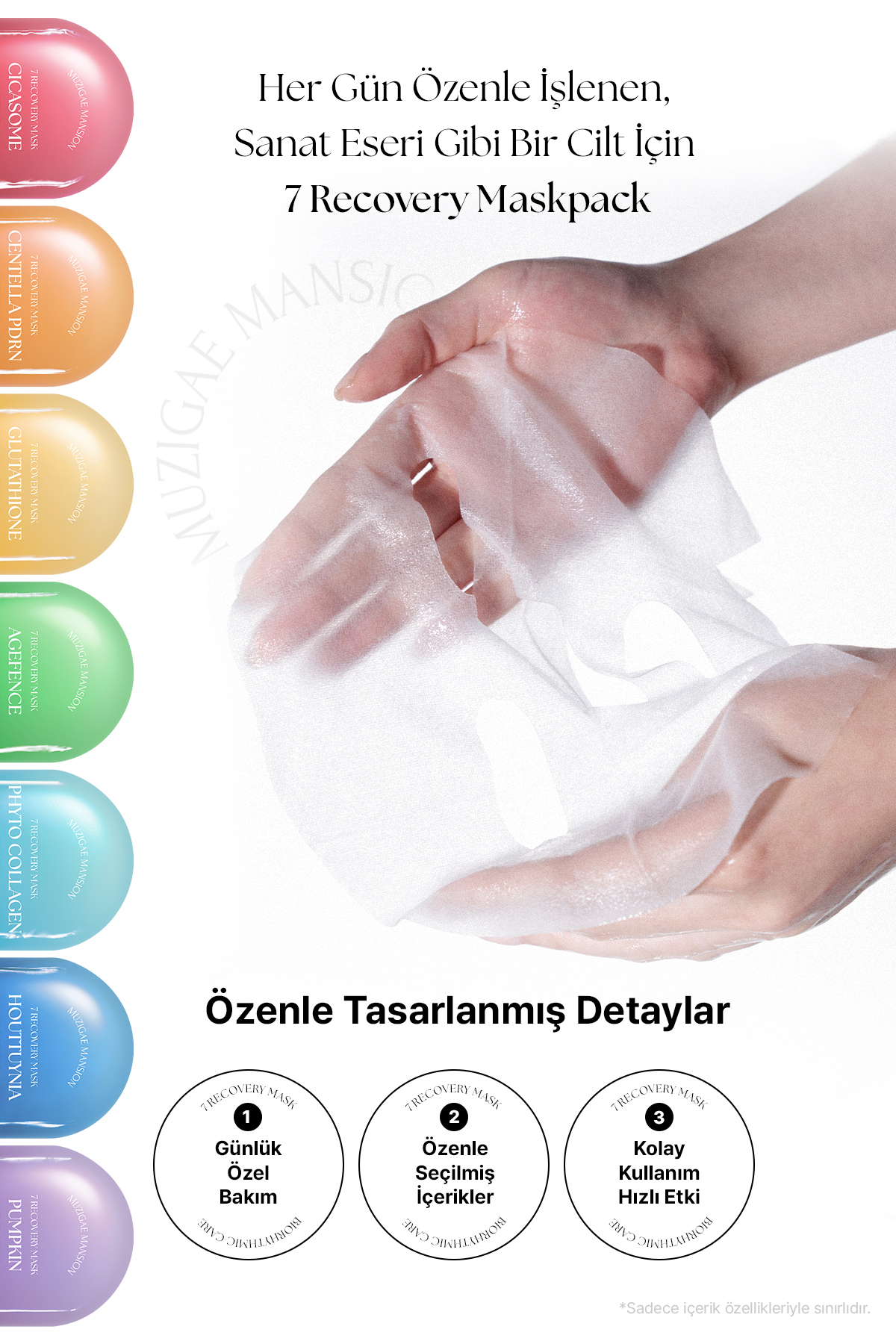 Muzigae Mansion Aydınlatıcı Glutathione Özlü Yaprak Maske 7 Recovery Maskpack (Glutathione Mask) - Görsel 2