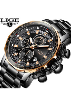 Lige Çelik Siyah Lüks 1. Sınıf Erkek Kol Saati