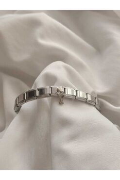 bijoux uniques Çelik Sallantılı Y Harfli İtalyan Charm Bileklik