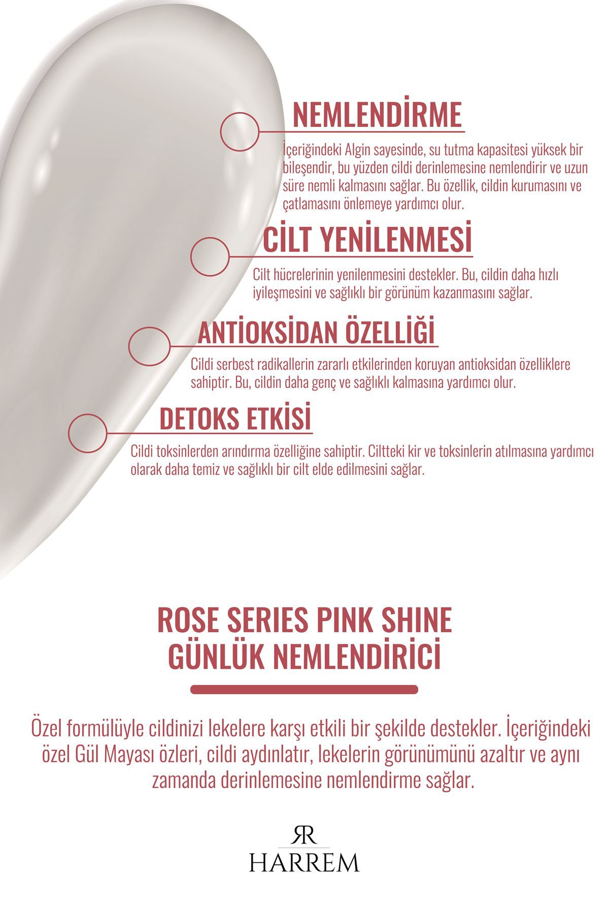 Harrem Rose Series Pink Shine Günlük Nemlendirici 50 ML - Görsel 3