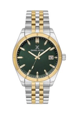 Daniel Klein Rolex Kasa İçi Yeşil Sarı Gümüş Kordon Erkek Kol Saati Su Geçirmez 2 Yıl Garantili