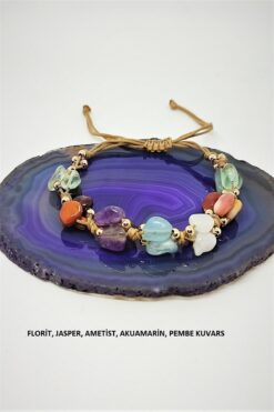 badeaccessories Sertifikalı Balık Burcu Doğal Taş Natürel, Amorf Bileklik