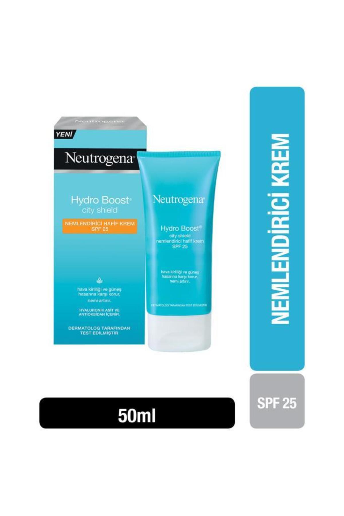 Neutrogena Hydro Boost City Shield Spf25 yüz güneş kremi içeren Nemlendirici 50ml