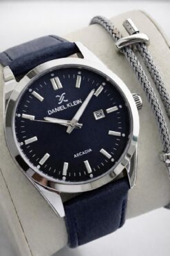 Daniel Klein Deri Kordon Takvimli Kadran 2 Yıl Garantili 3 Atm Dayanıklı Erkek Kol Saati E14272-2