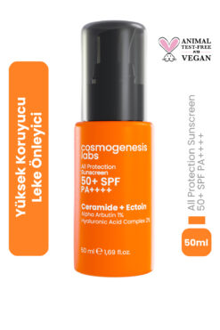 Cosmogenesis Labs Yüz Güneş Kremi 50ml - Su Bazlı Spf 50 Ultra Koruyucu Leke Karşıtı Nemlendirici Vegan (TÜM CİLTLER)