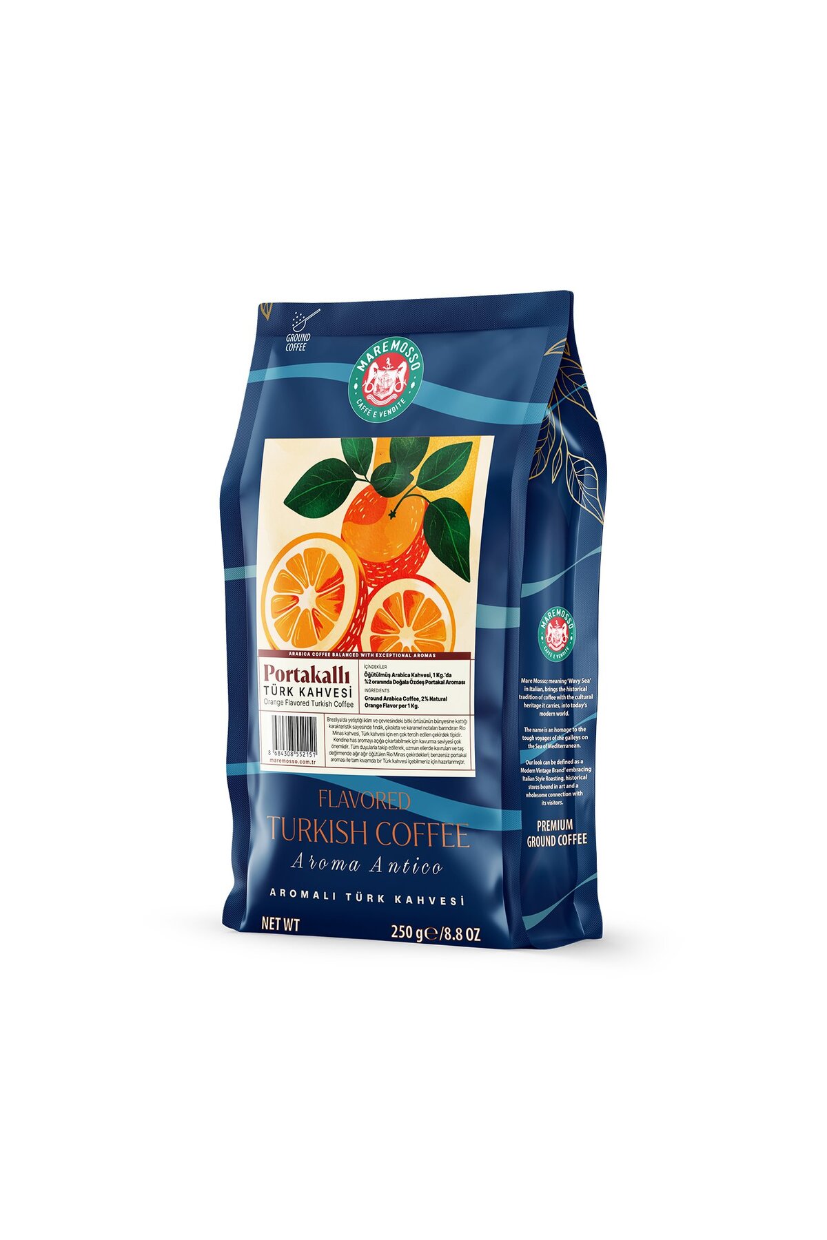 Mare Mosso Caffe ê Vendite Portakal Aromalı Türk Kahvesi 250 Gr.