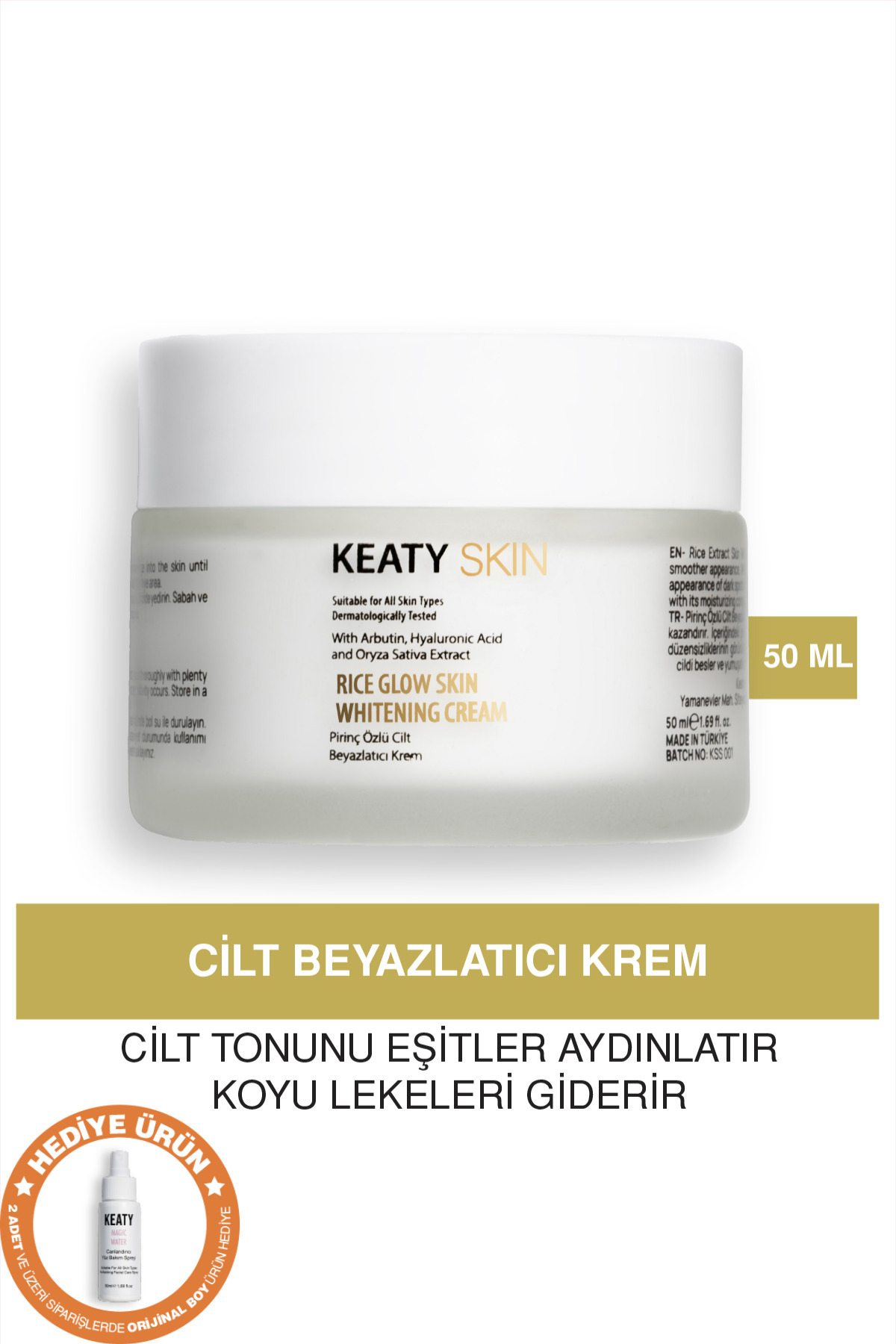 KEATY Pirinç Özlü Cilt Beyazlatıcı Aydınlatıcı Leke Karşıtı Krem | 50ml