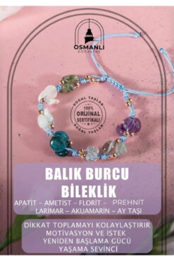 OSMANLI DOĞAL TAŞ Balık Burcu Doğal Taş Natürel Makrome Bileklik