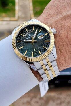 Daniel Klein Kadranı Yeşil Kordonu Gold Gümüş Renk Fonksiyonlu Erkek Kol Saati