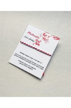 Atölye Merdiven 1 Adet Kartlı Marteniçka Mart Dilek Bilekliği Kırmızı Beyaz