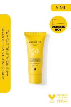COSMED Sun Essential Fluid SPF 50 Tüm Cilt Tipleri için Yüz Güneş Kremi Yeni Nesil Filtreler 5 ml