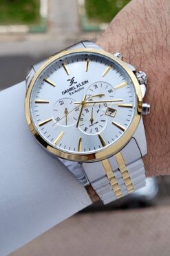 Daniel Klein Gold Gümüş Renk Iç Göstergeleri Aktif Fonksiyonlu 2 Yıl Garantili Erkek Kol Saati