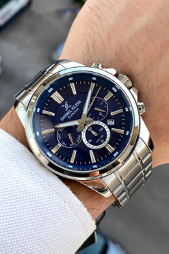 Daniel Klein Lacivert Kadranlı Çelik %100 Orijinal Tüm Fonksiyonları Aktif Erkek Saat Bileklik Hediyeli