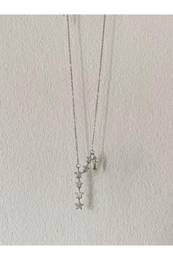 bijoux uniques Kayan Yıldız İ Harfli Çelik Kolye
