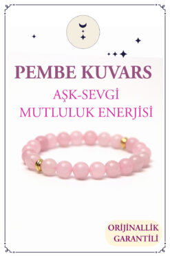 Orenda Design Pembe Kuvars Doğal Taş Bileklik (SEVGİ VE RAHATLAMA) 1.kalite Doğal Taş