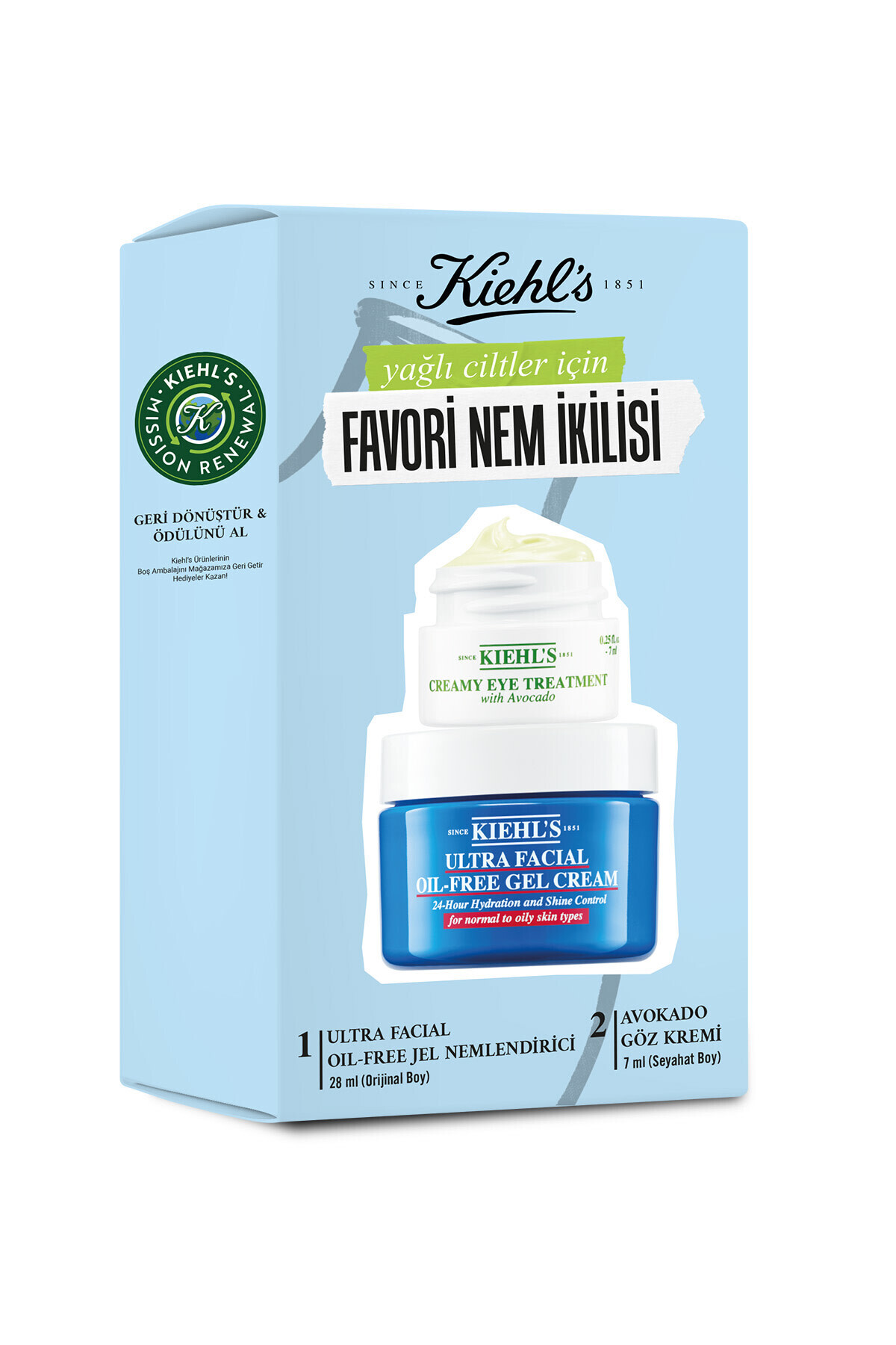 Kiehl's Ultra Facial Oil-Free Cream & Avokadolu Göz Kremi Nem İkilisi Seti - Görsel 2