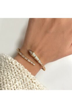 Okkostore Yılan Kelepçe Çelik Bileklik