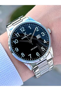Daniel Klein Siyah Rakamlı Takvimli Katran Çelik Kordon 30 Mt Suya Dayanıklı Erkek Kol Saati