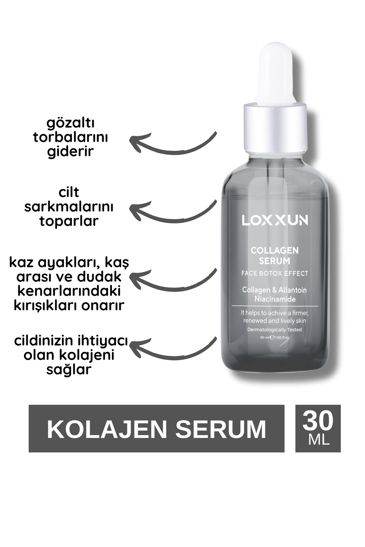 LOXXUN Kırışıklık Ve Yaşlanma Karşıtı Kolajen Serum 30 ml