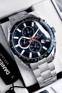 Daniel Klein Exclusive Orijinal Erkek Kol Saati Su Geçirmez Gümüş Renk Çelik Kordon DKE2006C4