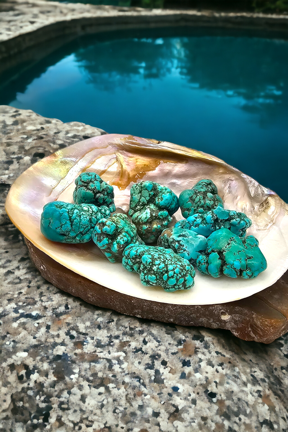 NBS Beautiful Naturel Stones Firuze , Turkuaz Gerçek ( Şans , Başarı Taşı ) Ham Parça 1 Adet 1-3 cm