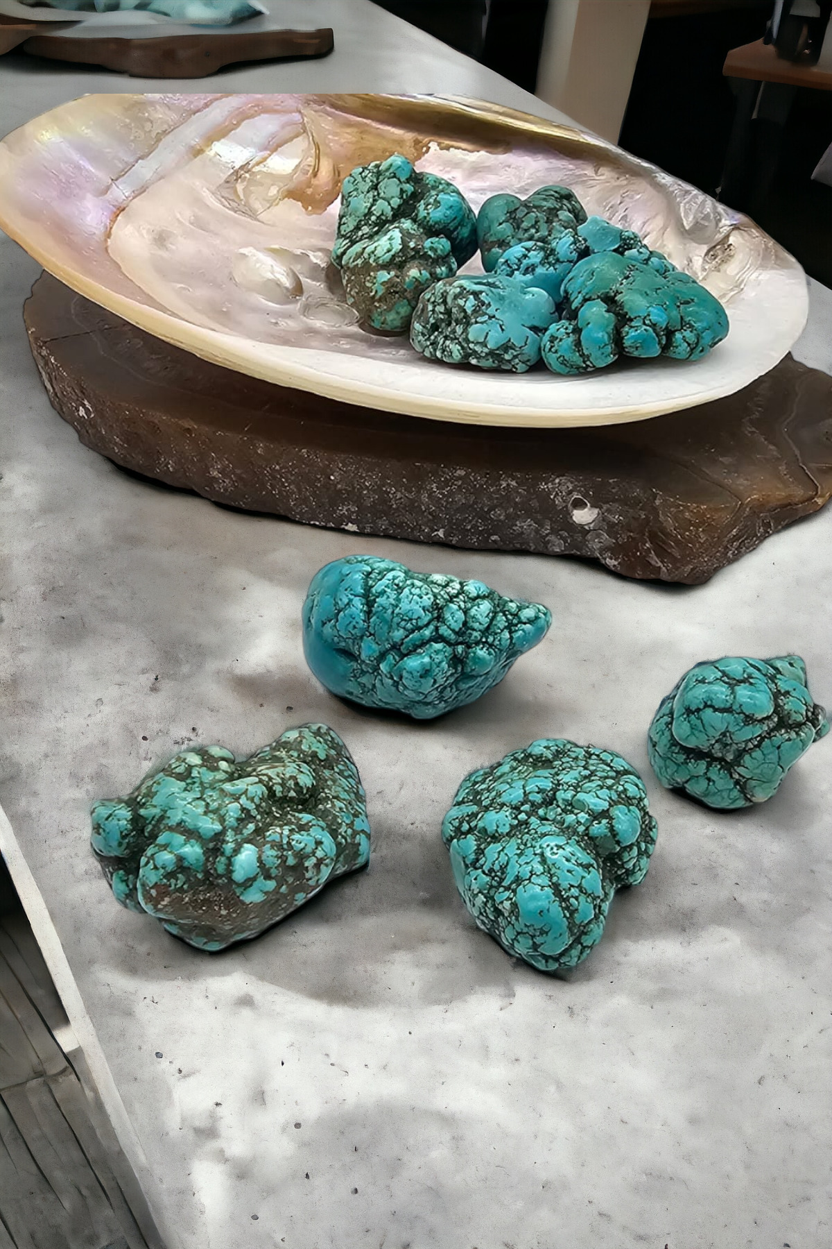 NBS Beautiful Naturel Stones Firuze , Turkuaz Gerçek ( Şans , Başarı Taşı ) Ham Parça 1 Adet 1-3 cm - Görsel 2