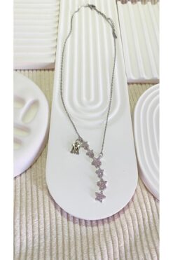 bijoux uniques Kayan Yıldız M Harfli Çelik Kolye