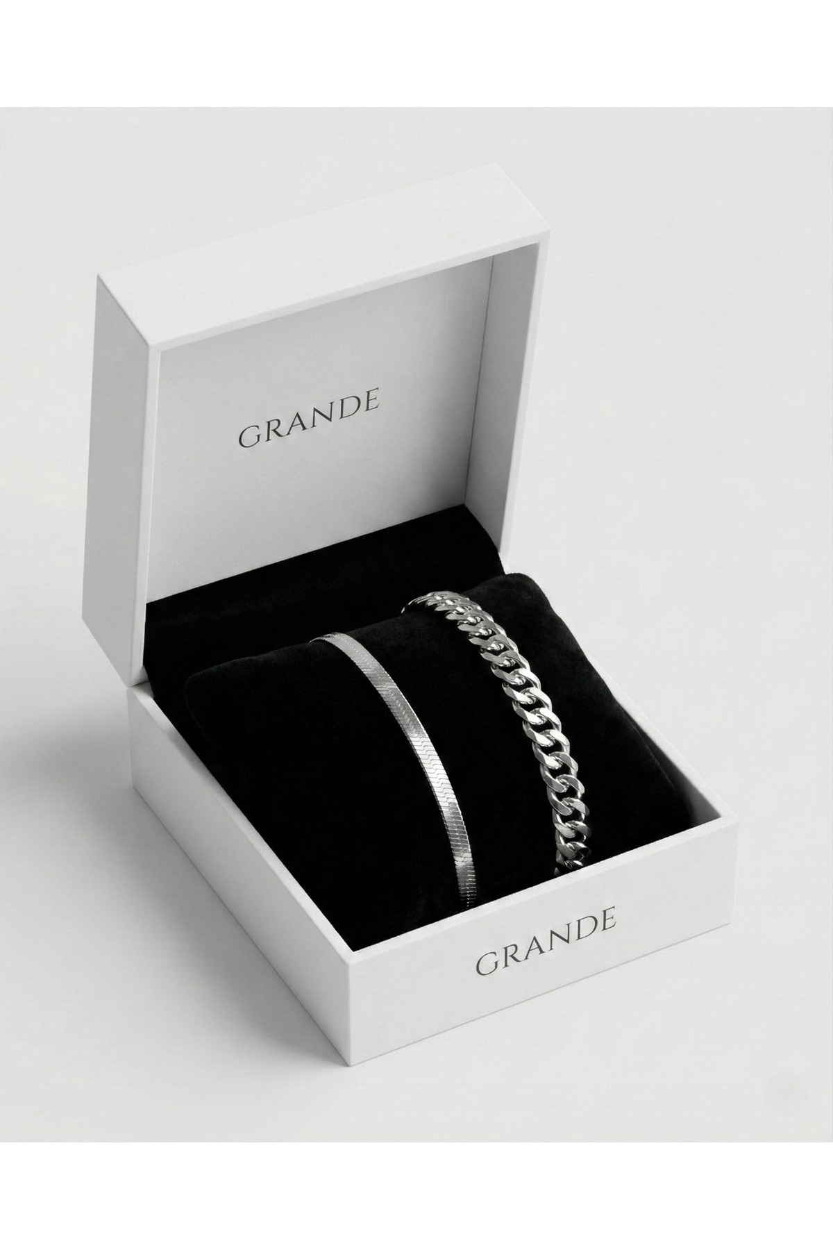 GrandeAccessory Sevgililer Gününe Özel İtalyan ve Çelik Klasik Zincir Bileklik