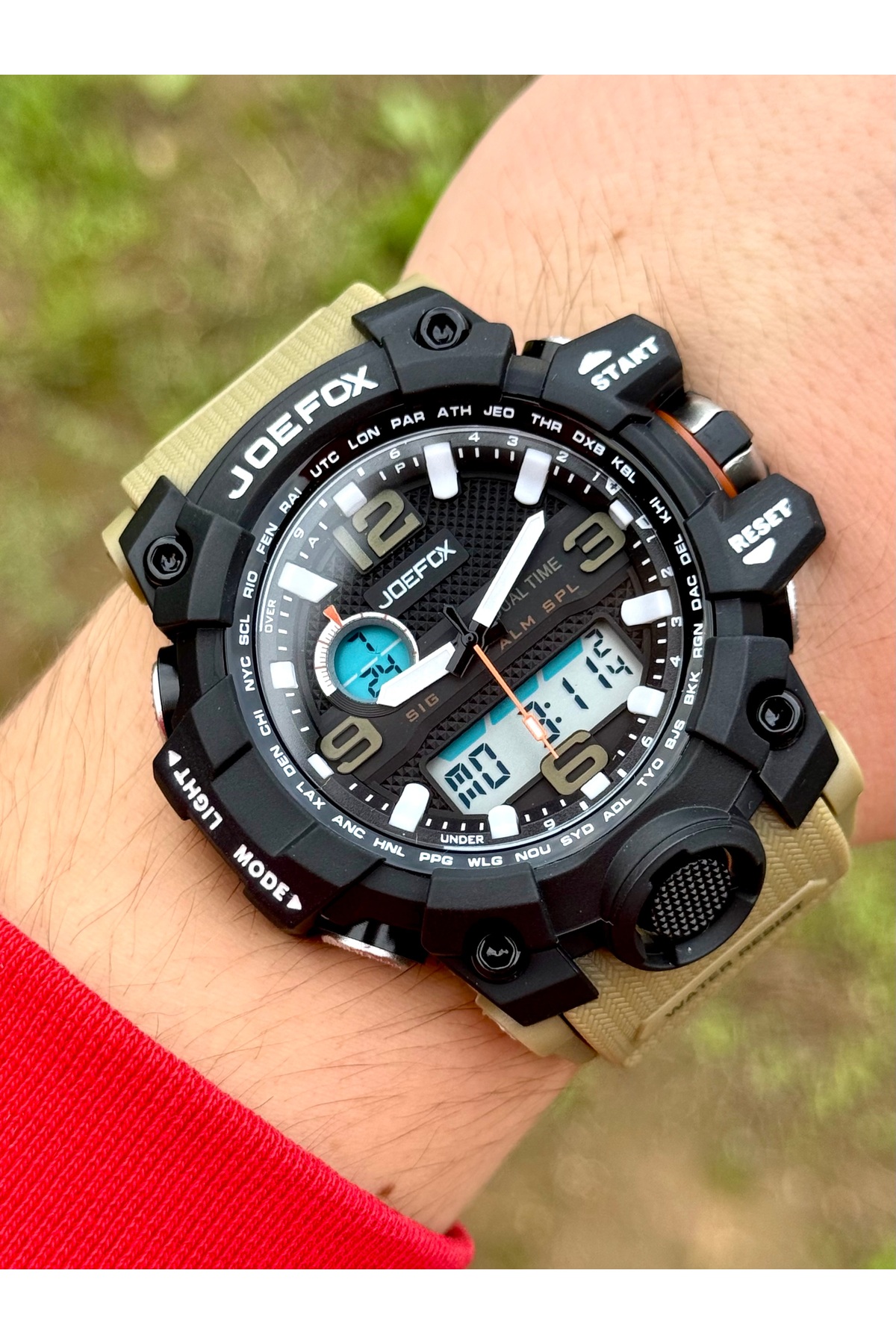 Joefox G-shock model garantili ışıklı. spor şık su geçirmez silikon kordon erkek kol saati