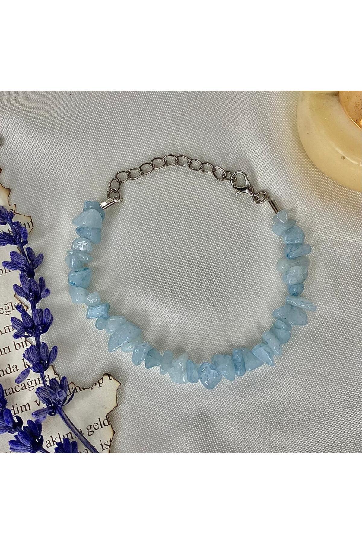 Elifsu Jewelry Akuamarin Taşı Doğal Taş Kırıktaş Bileklik
