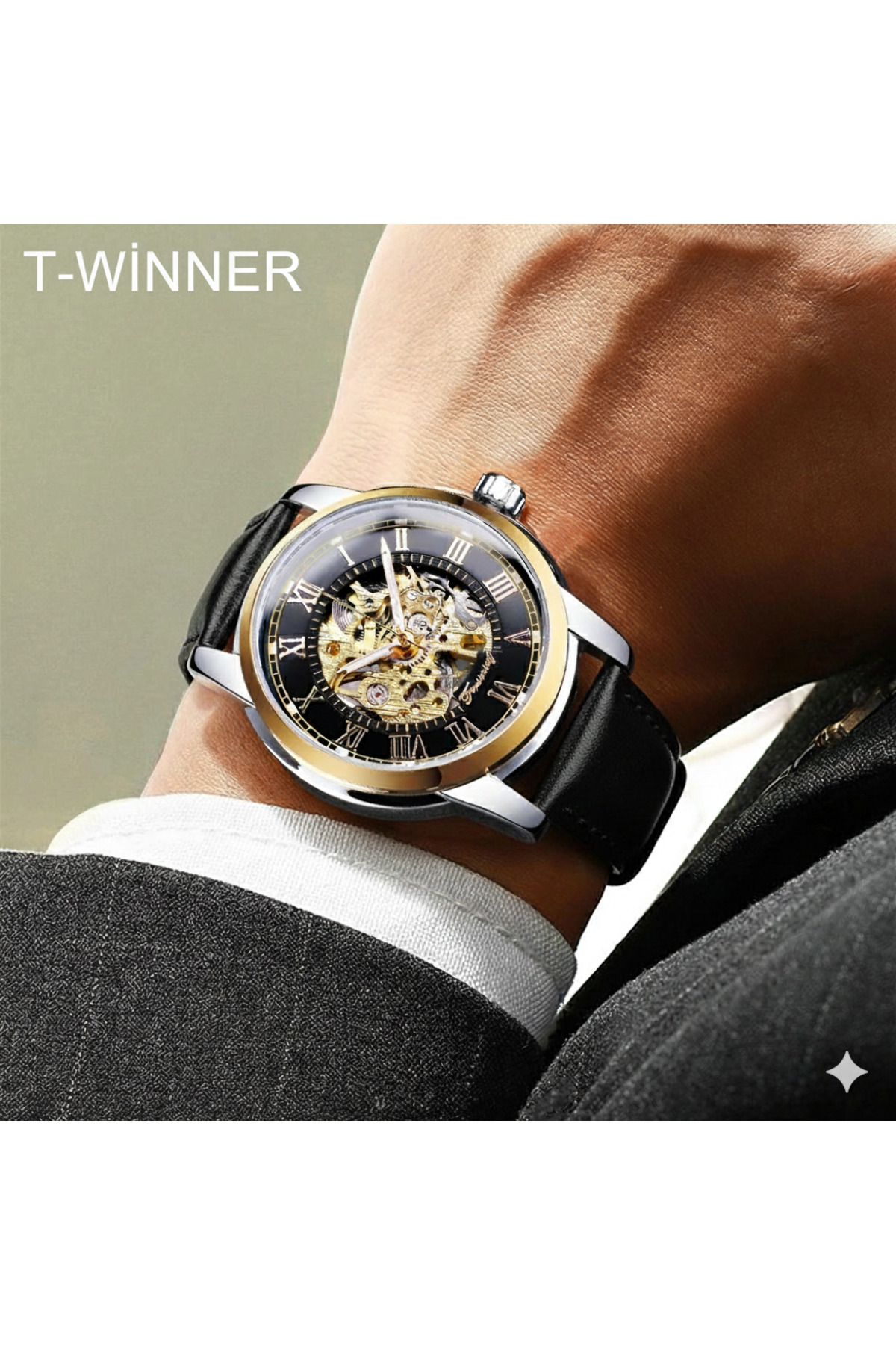 WINNER T-WINNER Mekanik Erkek Kol Saati Deri Kordon - Görsel 2