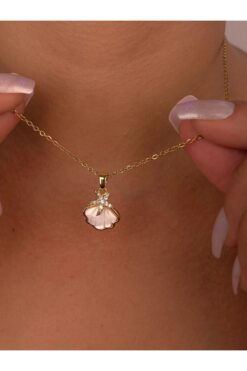 Furtek Aksesuar Kadın Krem Deniz Yıldızı Çelik Gold Kolye Zarif İnce Zincir Minimal Hediyelik Günlük