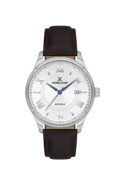 Daniel Klein Klasik Kahverengi Deri Kordonlu Beyaz Kadranlı 41 Mm Erkek Kol Saati Dk.1.14051