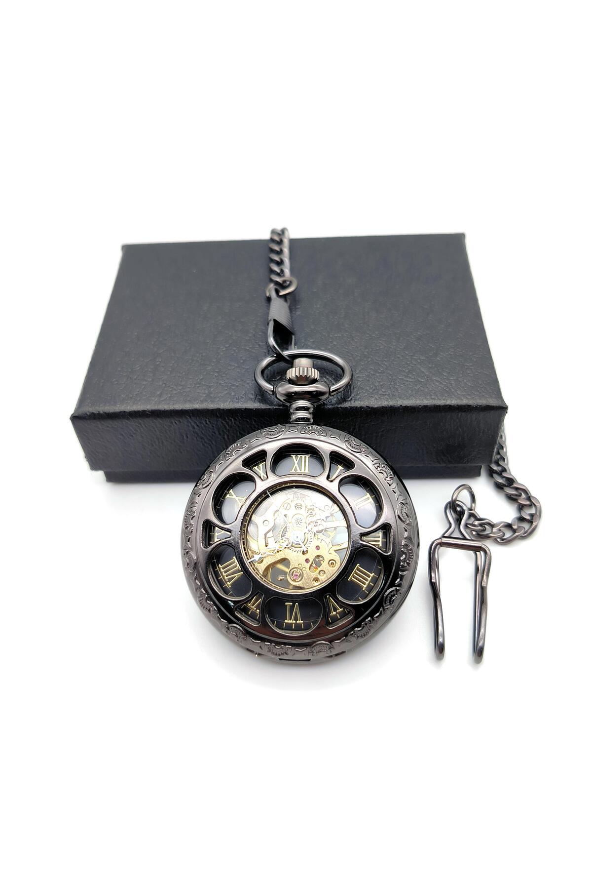 valkyrie Kurmalı Mekanik İskelet Köstekli Cep Saati - Görsel 2