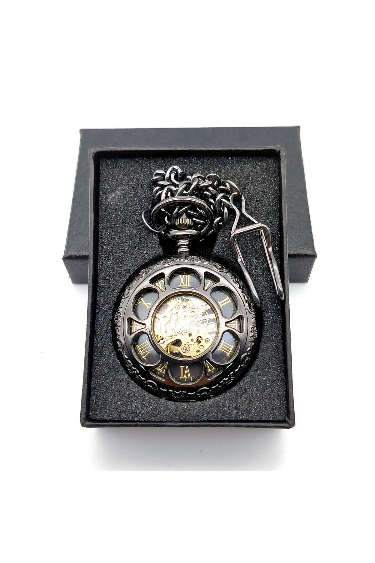 valkyrie Kurmalı Mekanik İskelet Köstekli Cep Saati - Görsel 3