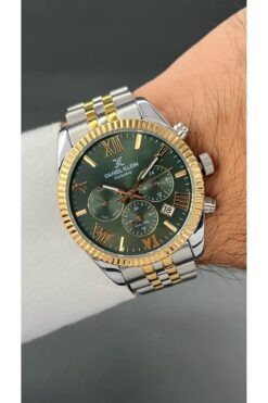 Daniel Klein Exclusive Erkek Kol Saati 3 ATM Su Geçirmezlik Gümüş & Yeşil & Gold Renk