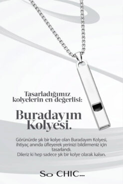 So CHIC... So Chic... Çelik Buradayım Kolyesi