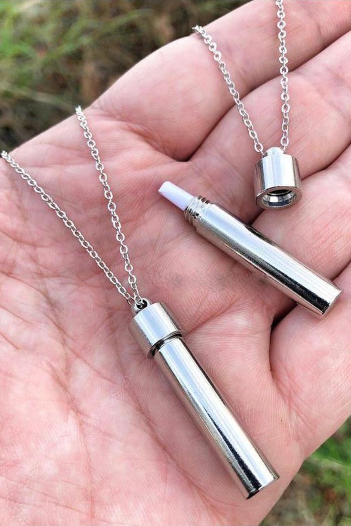 Takı Dükkanı Dilek Kolyesi Unisex Kapaklı Çubuk Bar Kolye bbk21