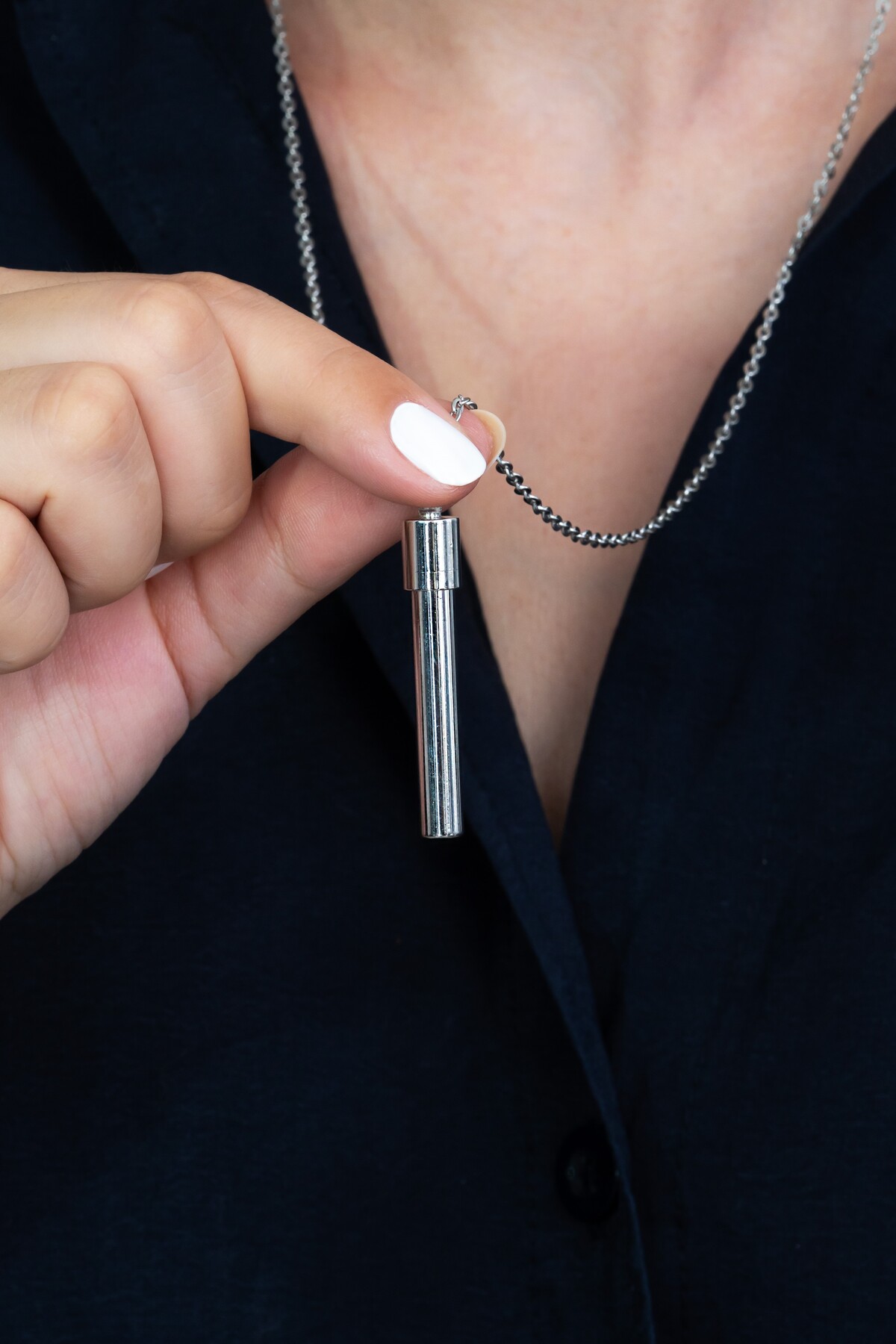 Takı Dükkanı Dilek Kolyesi Unisex Kapaklı Çubuk Bar Kolye bbk21 - Görsel 3