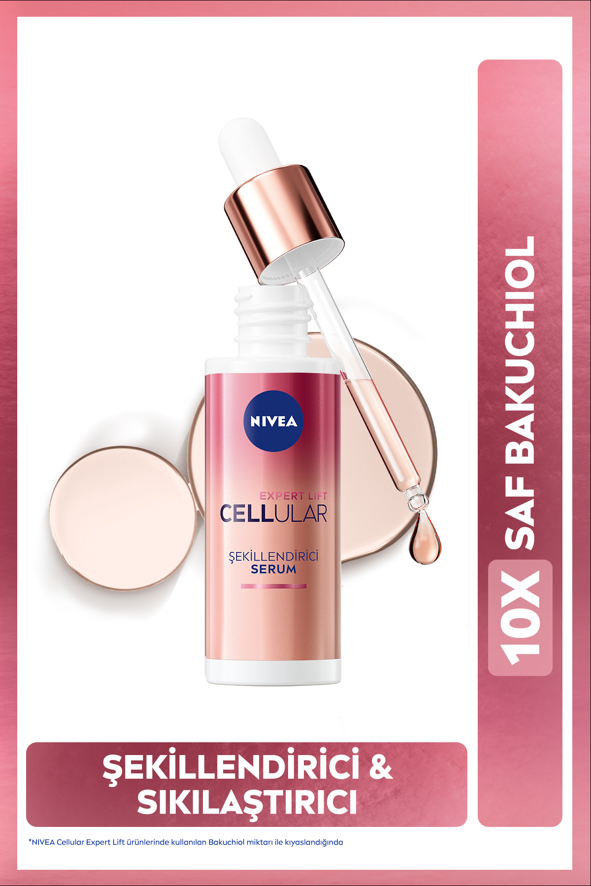 NIVEA Cellular Expert Lift Şekillendirici ve Sıkılaştırıcı Serum 30ml, Doğal Retinol Alternatifi Bakuchiol