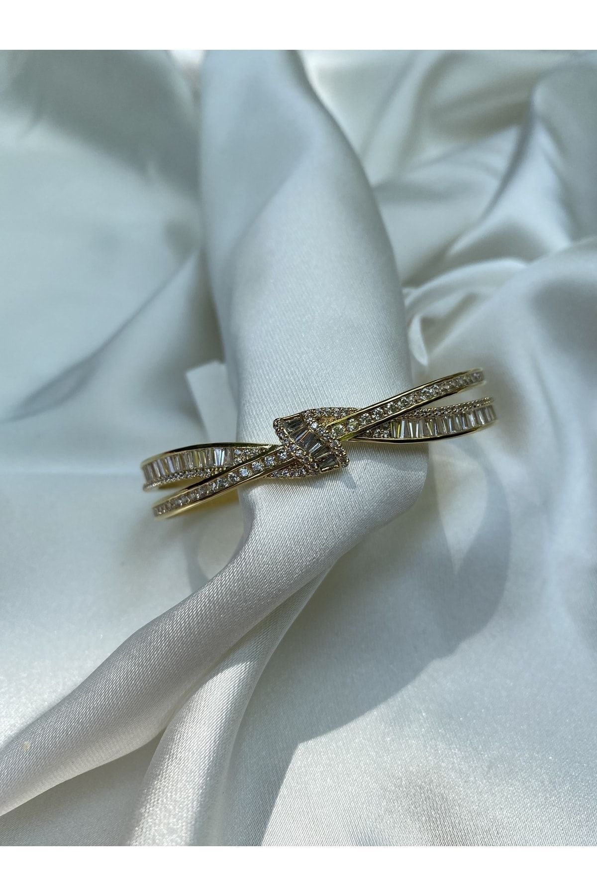 BORENO 18 Ayar Altın Kaplama Xuping, Taşlı Yüksek Kalite Ayarlanabilir Bilezik, Bileklik - Görsel 2