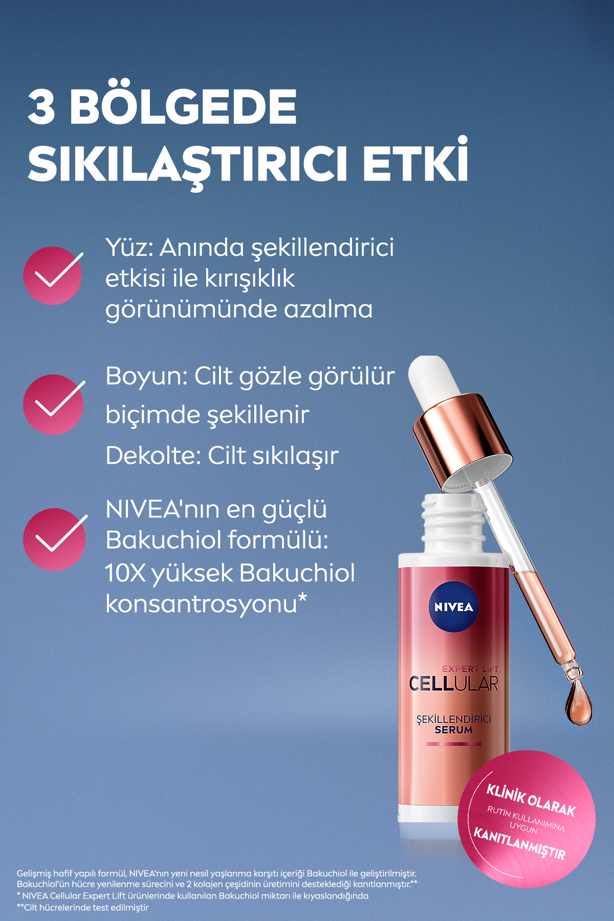 NIVEA Cellular Expert Lift Şekillendirici ve Sıkılaştırıcı Serum 30ml, Doğal Retinol Alternatifi Bakuchiol - Görsel 2