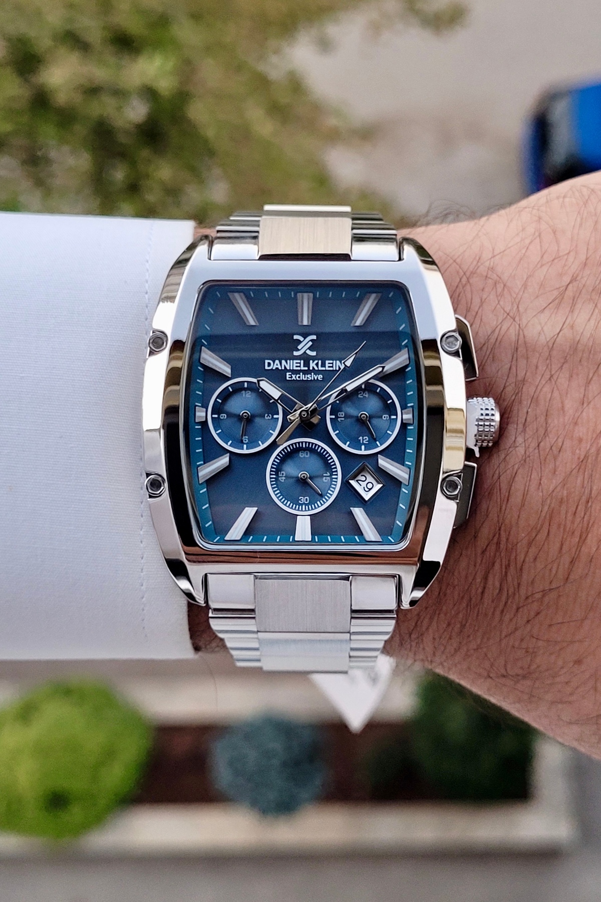 Daniel Klein Kadranı Lacivert Kordonu Gümüş Renk İç Göstergeleri Aktif Hediye Paketli Erkek Kol Saati - Görsel 2
